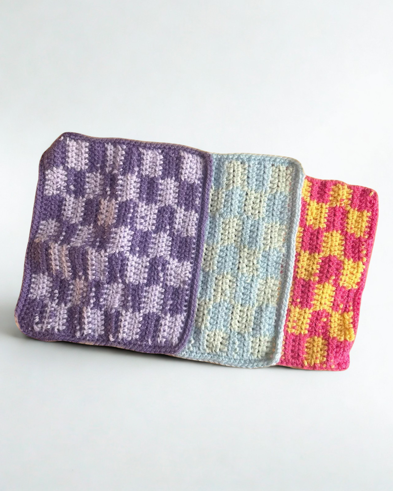 Crochet checkered dish rags